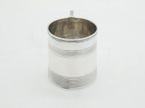 George III Sterling Silver Lined Pattern Christening Mug Antique 1800 London — image 4