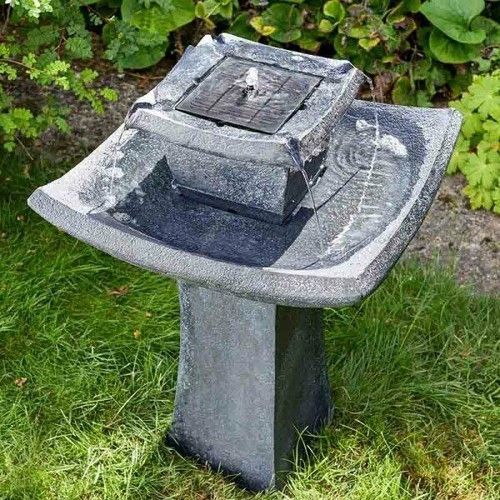 Large Solar Powered Water Fountain Outdoor Garden Feature  Pagoda Bird Bath