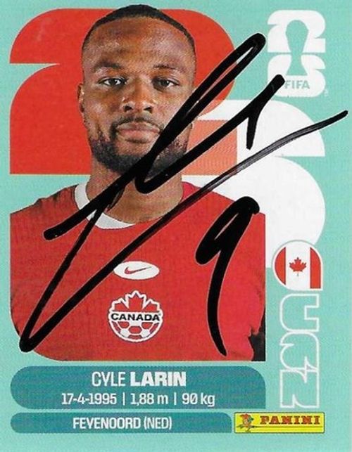 CYLE LARIN SIGNED CANADA PANINI WORLD CUP 2026 STICKER - Southampton+