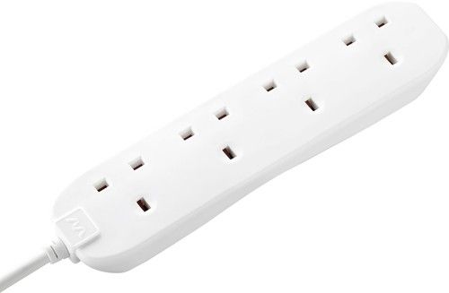 Masterplug 4Way Extension Lead 5m, White, Durable 13A Unswitched Power Strip