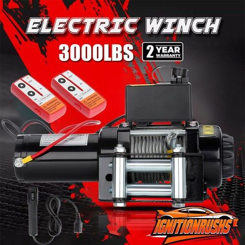 ELECTRIC WINCH 3000lb WIRE ROPE 12v - ATV / BOAT / TRAILER WINCH - *THE BEST*