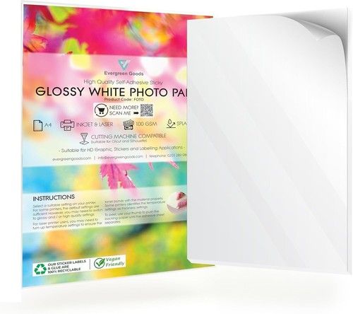A4 White Matte Sticker Paper, Inkjet / Laser Printable Self Adhesive Sticky Back
