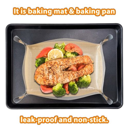 Silicone Baking Mat with Buckle Non Stick Reusable Oven Liner Baking Sheet Tray — image 4