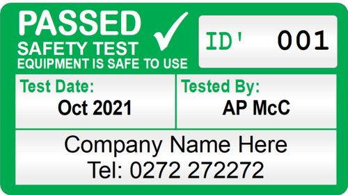 FULLY  PERSONALISED SERIALSED PAT Testing Labels 1000 PASS AND 40 FAIL — image 3