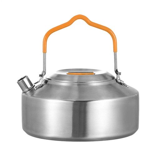 Stainless Outdoor Portable Pot Campfire 1L Camping Camp Steel Kettle Kettle Tea