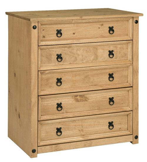 Corona Chest of Drawers Pine 5 Drawer Solid Pine Mexican Wax — image 4