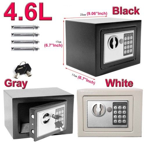DIGITAL STEEL SAFE ELECTRONIC SECURITY HOME OFFICE MONEY CASH SAFETY BOX - LARGE