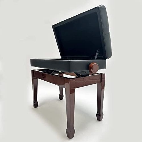 SYMPHONY Adjustable Piano Stool With Book Storage (Polished Walnut) — image 2