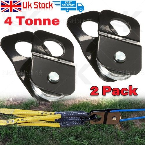 2x Heavy Duty Winch Snatch Block Pulley Off Road 4x4 Recovery Snatch Block 4 Ton