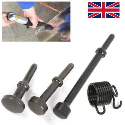 4X Smoothing Pneumatic Air Hammer Bits Set Steel Air Chisel Bits Spring Tool~