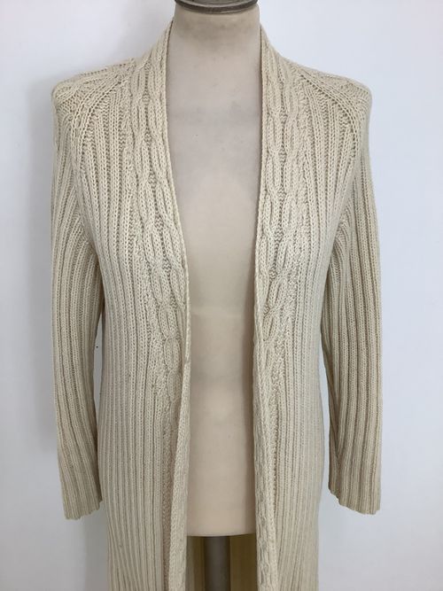 Vintage 1970s handmade cardigan cable knit fisherman chunky wool jacket #V3 — image 4