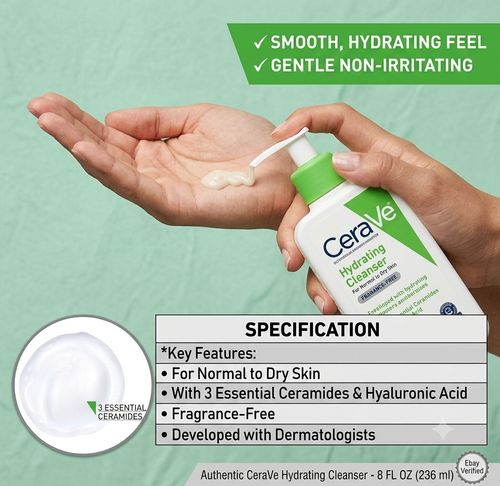 CeraVe Hydrating Cleanser 236ml Normal to Dry Skin Hyaluronic Acid Face Wash — image 5