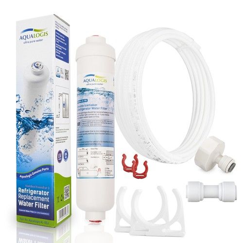 Plumbing Fitting Kit & External Water Filter for American Style Fridge 3/4 10m