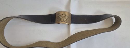 Vintage Real Leather Belt Star Buckle Soviet Army Russian Officer USSR — image 10