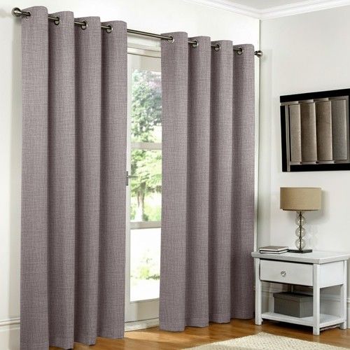 Linen Thick Blackout Curtains Ready Made Eyelet Ring Top Pair Panel +Tie Backs
