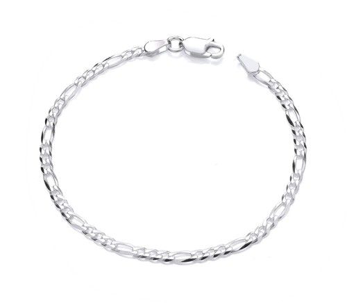 925 Sterling Silver 6.5 inch Figaro Curb Baby Bracelet Child's / Boy's or Girl's