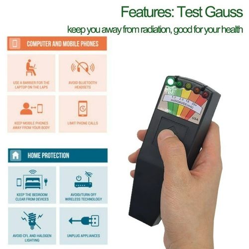 EMF Radiation Detector Gauss Meter Electromagnetic Field Tester 9V — image 3