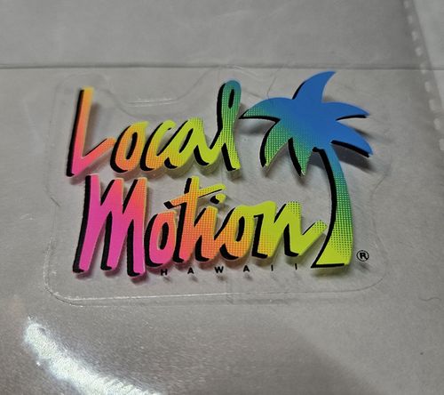 Vintage Local Motion Hawaii Neon Fade Palm Tree VTG 80s 90s Surfing Sticker — image 1