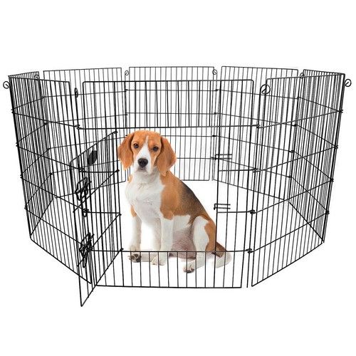 Dog Pet Pen 8 Panel Puppy Rabbit Metal Playpen Run Cage Foldable Fence Enclosure