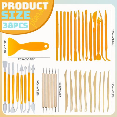 Air Dry Clay Tools, 38 Pcs Pottery Clay Sculpting Tools, Clay Modelling Tools, — image 2