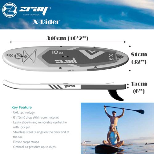 ZRAY Paddleboard Inflatable SUP  X-Rider Full Sets 10,2ft, 10,10ft & 12ft boards — image 2