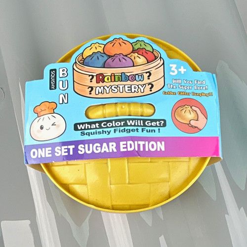 Mixed Mystery Squishy Fidget Bun Dumpling Squeeze Ball Yellow Plastic