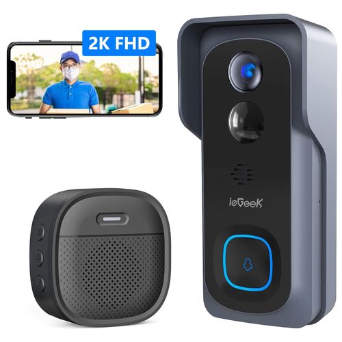ieGeek 2K HD Video Doorbell Camera Wireless With Battery Chime WiFi Door Camera — image 1