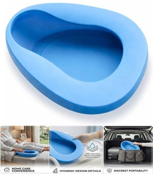 Heavy Duty PP Bedpan Adults Elderly Disabled Firm Thick Stable Bed Urinal 36.5cm
