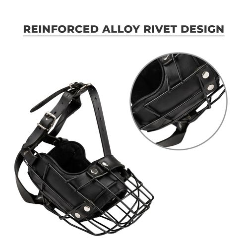 Durable Dog Muzzle for Large Adjustable Metal Wire Basket Comfortable Anti Bite — image 7