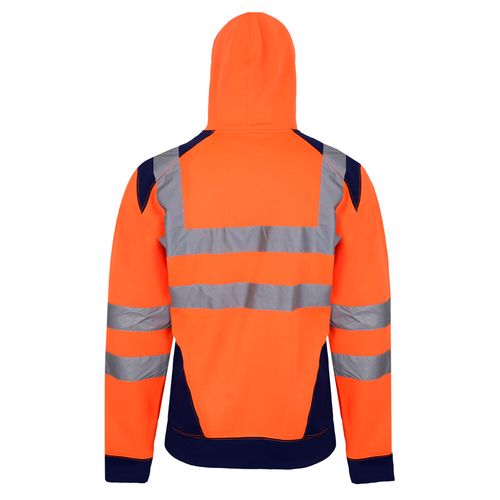 Hi Viz Vis High Visibility Jacket Hoodie Work Zip Hooded SweatShirt Fleece S-5XL — image 4