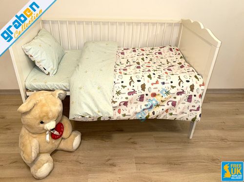 100% COTTON BEDDING SET FOR Toddler Bed Cot Bed Duvet Cover&Pillowcase 120x150cm — image 2