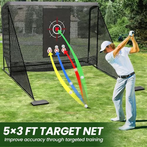10x7ft Golf Practice Net w/ Target Cloth Driving Golf Hitting Training Net- — image 8