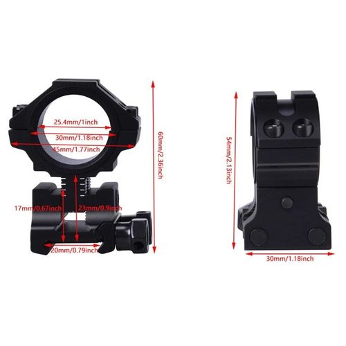 2Pcs Precision Scope Rings 1''/30mm Adjustable Height Scope Mount for 20mm Rail — image 6