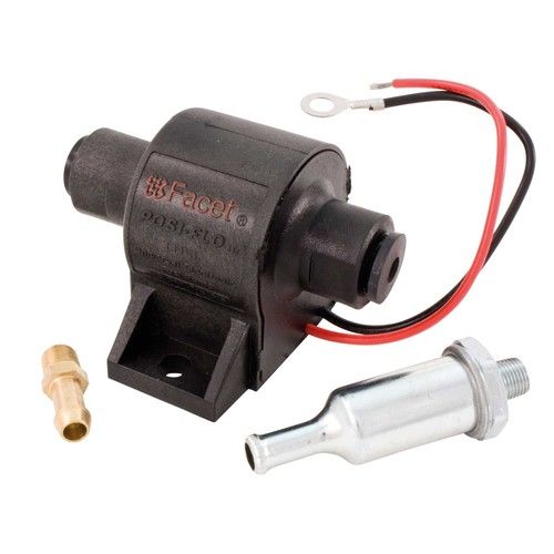 Facet 12v Low Pressure Posi-Flow Electronic 4.0 - 6.0 Psi 8mm Union Fuel Pump Ki