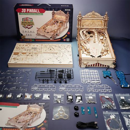 Rokr Amusement Park Series Building Kits Wooden Puzzle Pinball Machine for Gifts — image 5