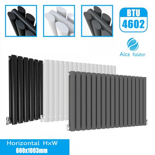 Designer Radiator Horizontal Vertical Oval Column Flat Panel Central Heating Rad — image 1