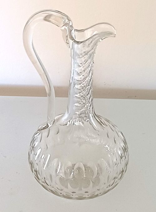 Antique Edwardian  cut glass ewer /claret jug. Circa 1910 — image 1