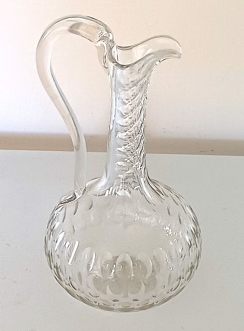 Antique Edwardian  cut glass ewer /claret jug. Circa 1910