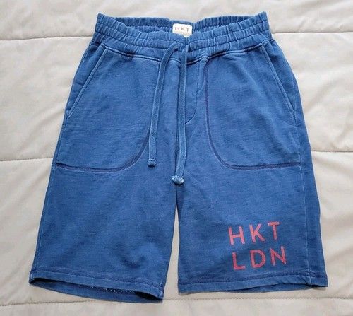 Hackett London Mens Shorts Size Small Blue Sweat Active Logo Pockets Casual