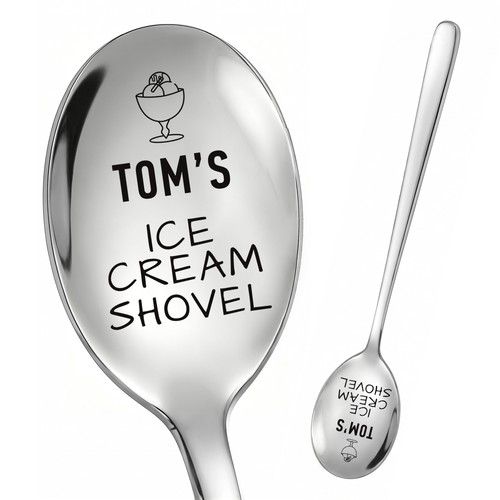 Personalised Engraved Ice Cream Shovel Stainless Steel Any Name Gift for Her Him