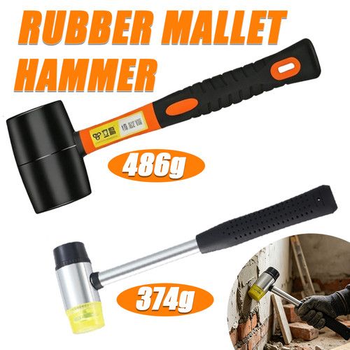 2x Rubber Mallet Hammer Set 486g Hammer Mallet&35mm Double-Faced Soft Mallet
