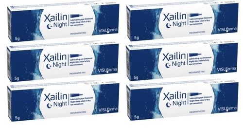 6x Xailin Night Preservative-Free Dryness Relief Eye Ointment 5g