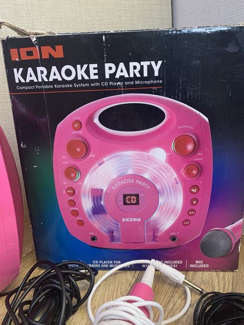 Portable ION Karaoke system Pink Light Up Glow Sing Along — image 6