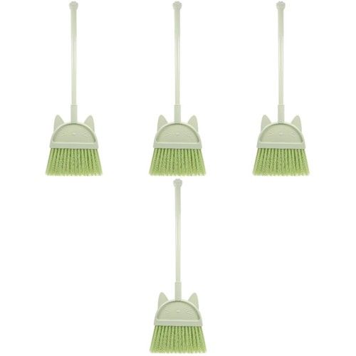 Lightweight Green Plastic Kids Broom Toy Compact Small Broom for Children Play