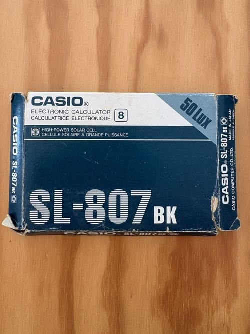 Casio SL-807BK Pocket Solar Basic Calculator LCD w/ Box Case Manual + Sinclair — image 3