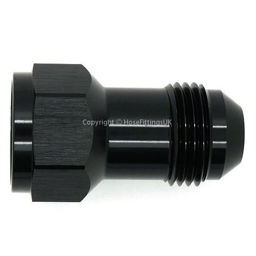 AN-10 (7/8x14 UNF) BLACK JIC Flare STRAIGHT EXTENSION MALE to FEMALE Adapter