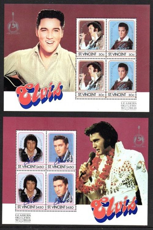 St. Vincent 1985 Elvis Presley set x 4 min. sheets fine fresh MNH