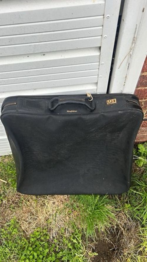 Kingfisher Vintage Soft Garment Suit Carrier Bag Black/Beige, Shoe Compartment