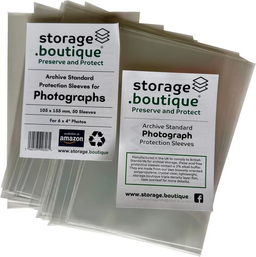 Archival Photograph Sleeves 6x4 Inches Acid Free Clear 50 Pack Photo Protection — image 1