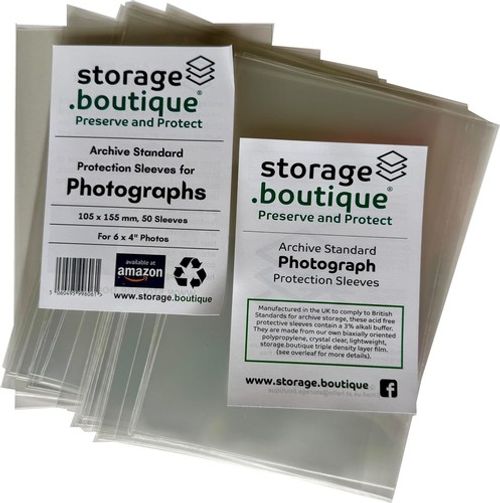 Archival Photograph Sleeves 6x4 Inches Acid Free Clear 50 Pack Photo Protection